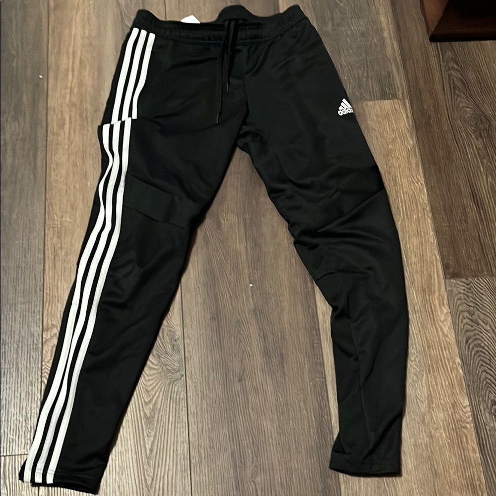 adidas Black Jogger Pants with White 3-Stripes
